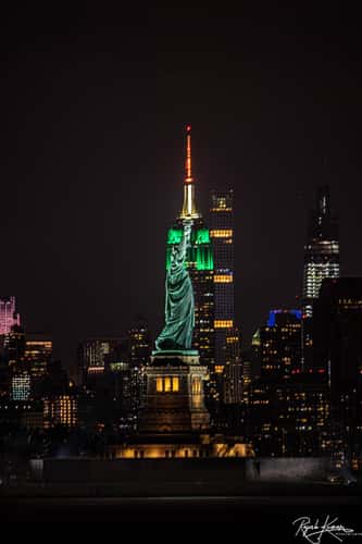 Liberty Statue with Empire State Building