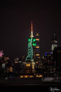 Liberty Statue with Empire State Building