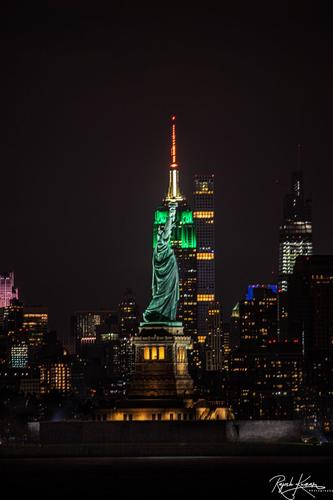 Liberty Statue with Empire State Building