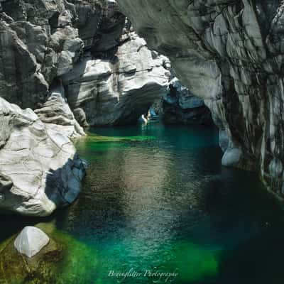 Maggia river near Locarno, Switzerland