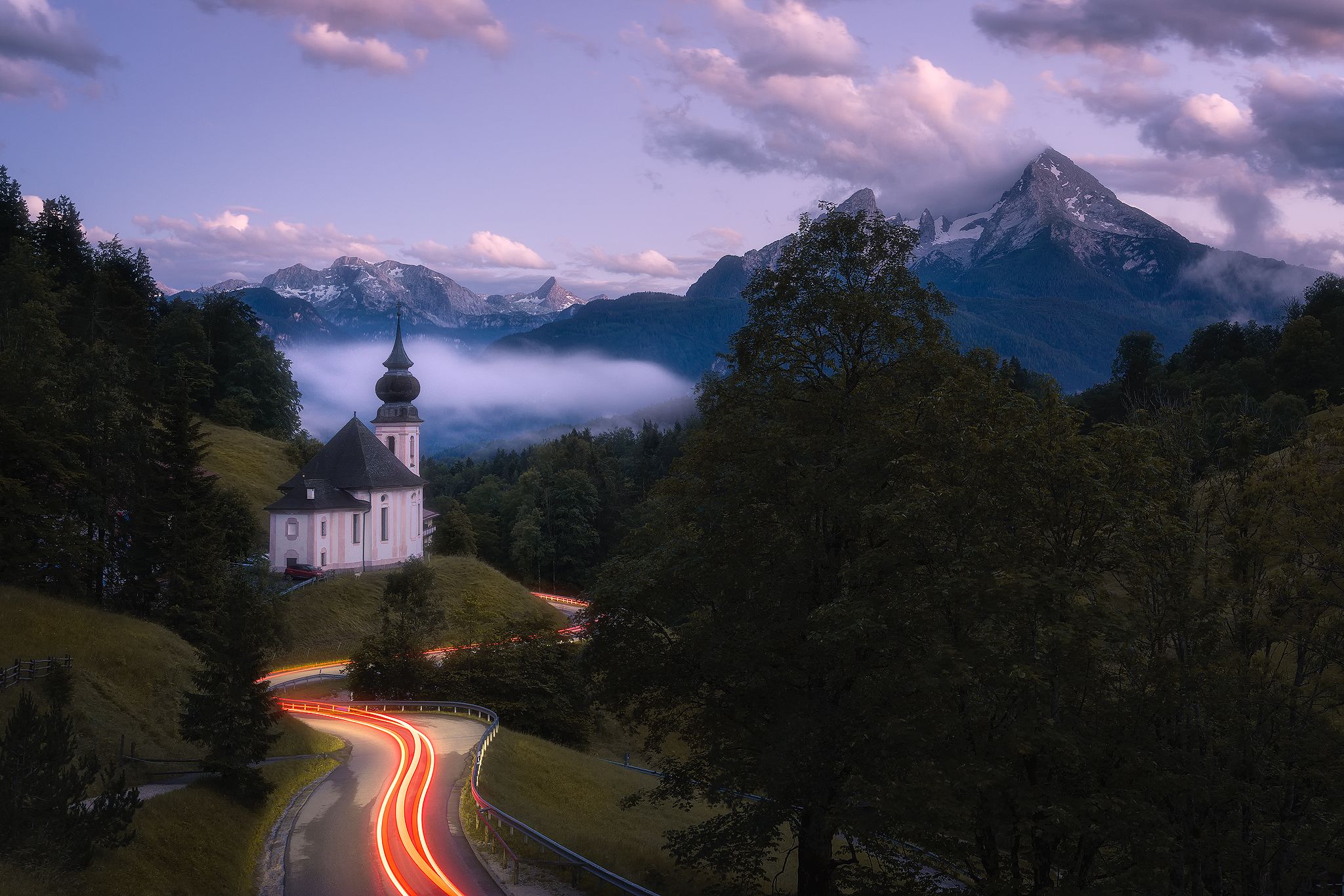 Maria Gern Church, Bavaria - Hill View, Germany