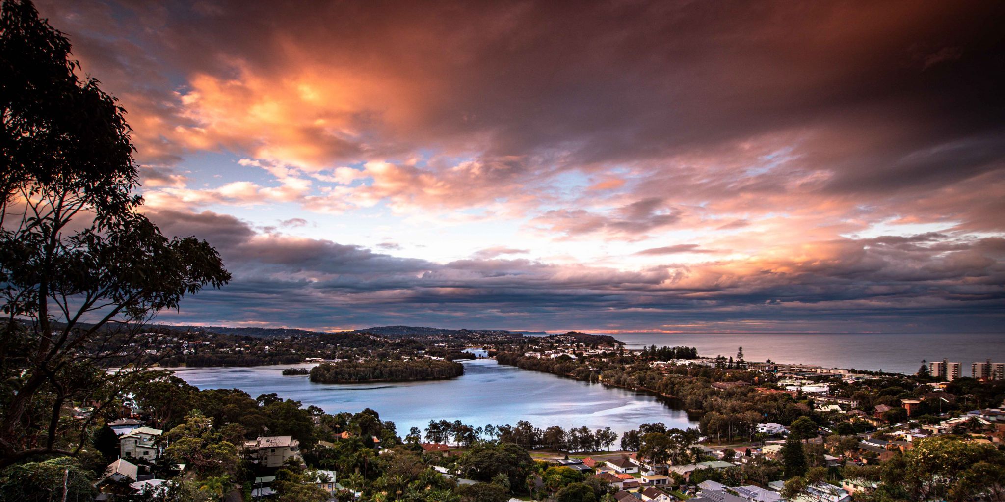 Narrabeen lake sunset Northern Beaches NSW, Australia