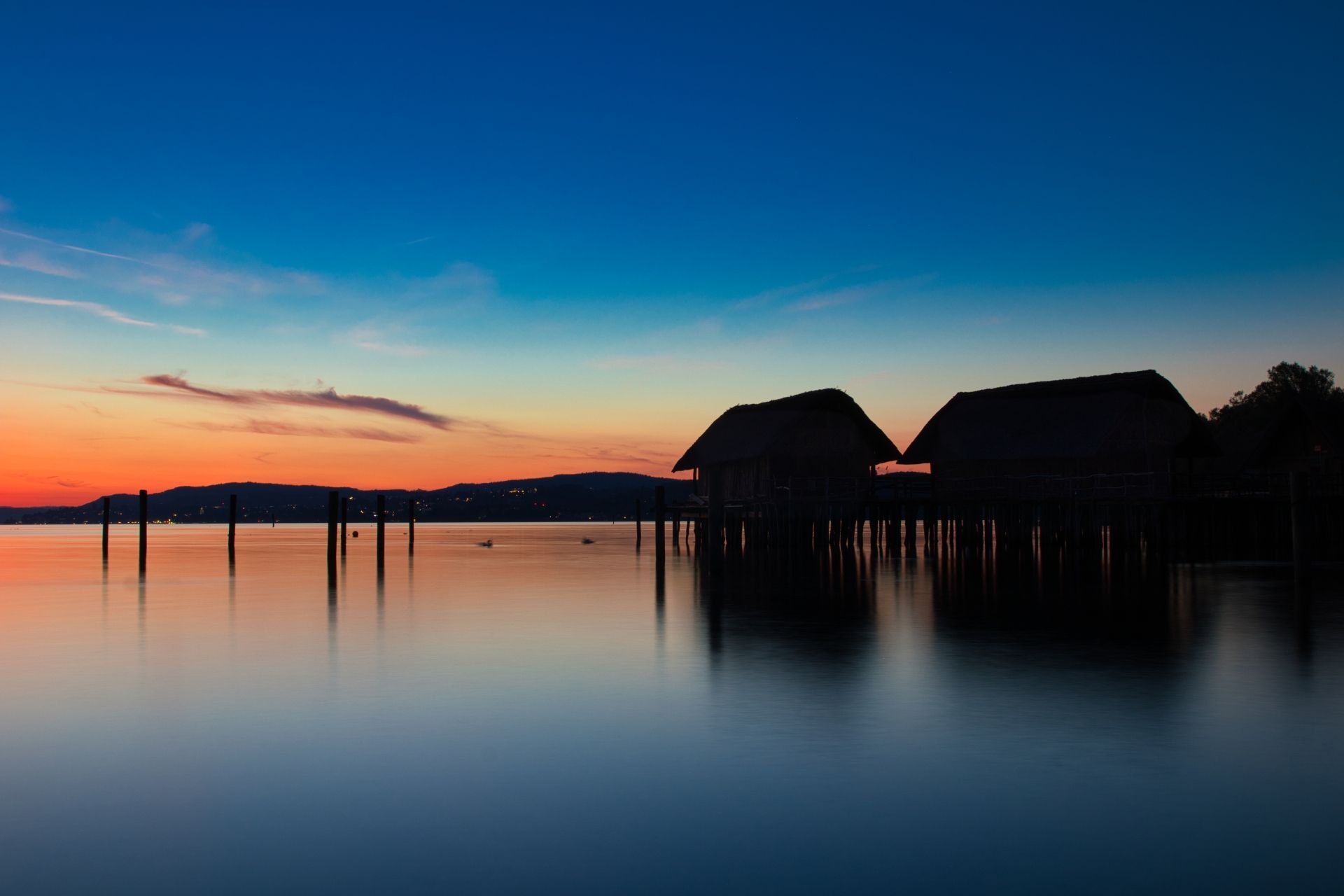 Pile dwellings in Uhldingen on Lake Constance, Germany