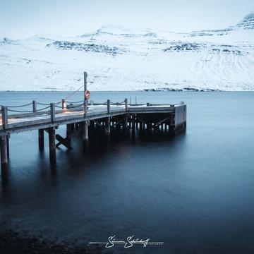 Small pier on an east fjord, Iceland
