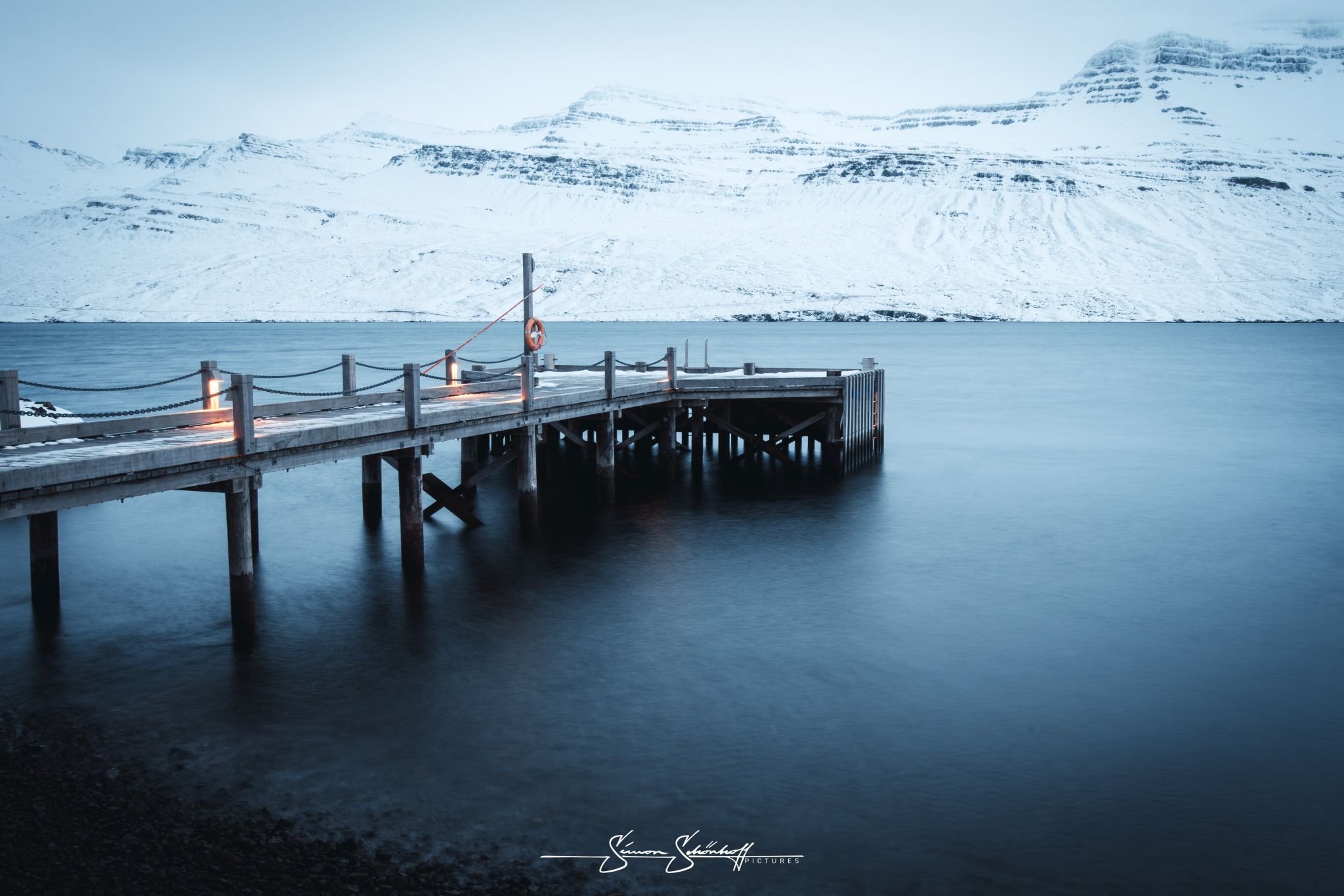 Small pier on an east fjord, Iceland
