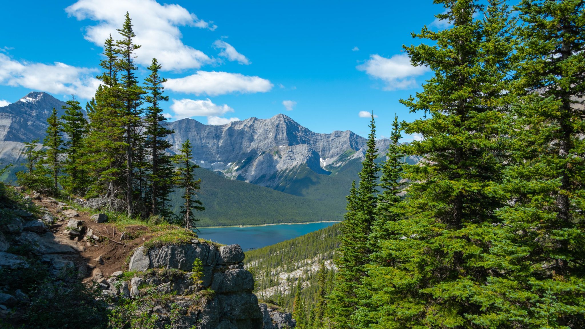 Spray Lakes Reservoir from Windtower hike trail, Canada