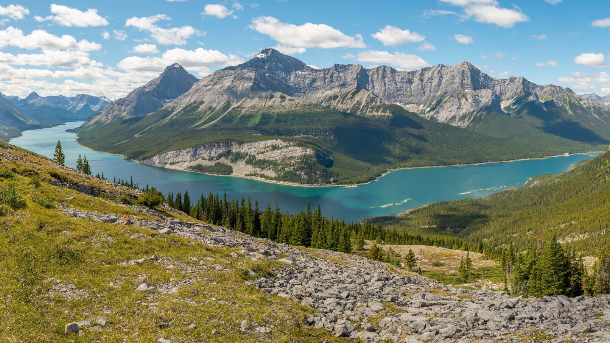 Spray Lakes Reservoir from Windtower hike trail, Canada