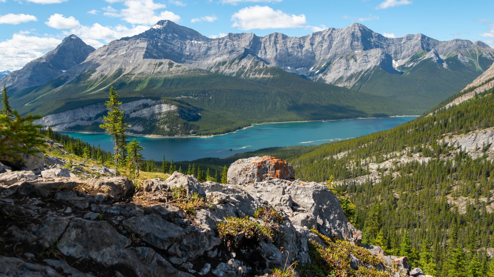 Spray Lakes Reservoir from Windtower hike trail, Canada