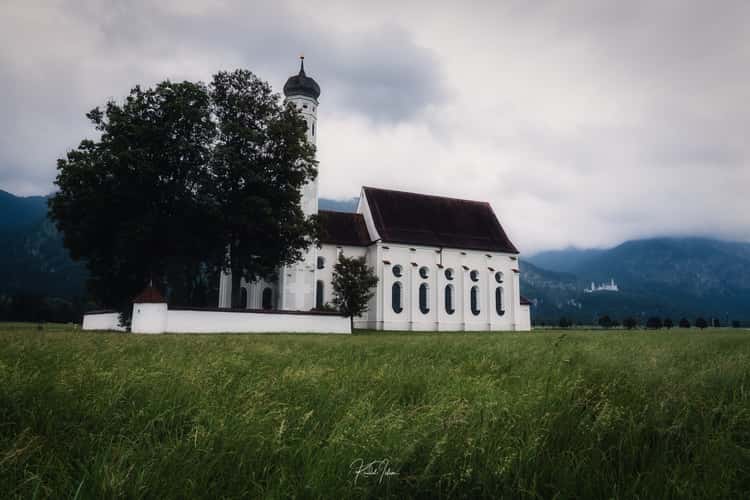 St. Coloman Church with Neuschwanstein, Bavaria