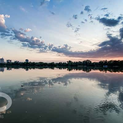 Sunrise from Hilton Vienna Danube Waterfront, Austria