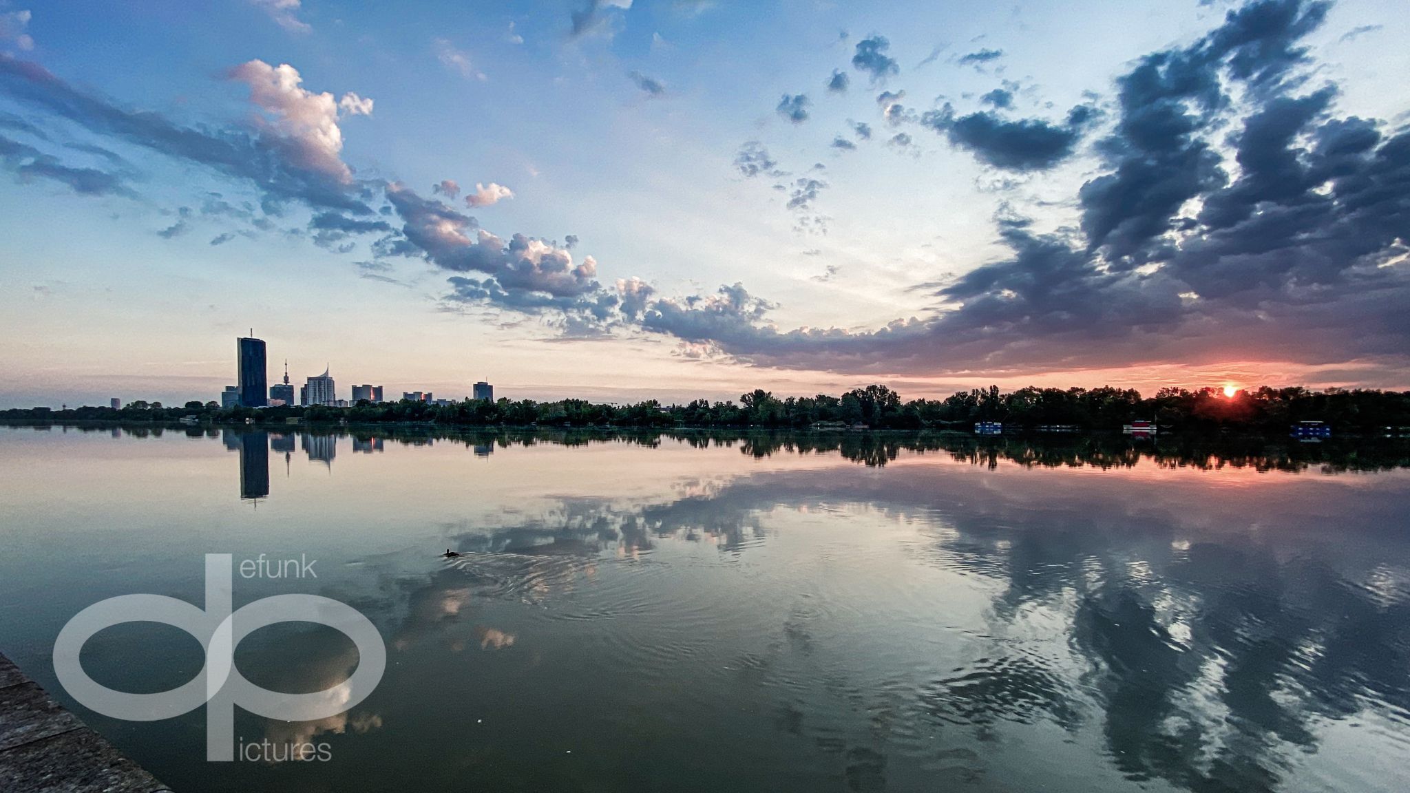 Sunrise from Hilton Vienna Danube Waterfront, Austria