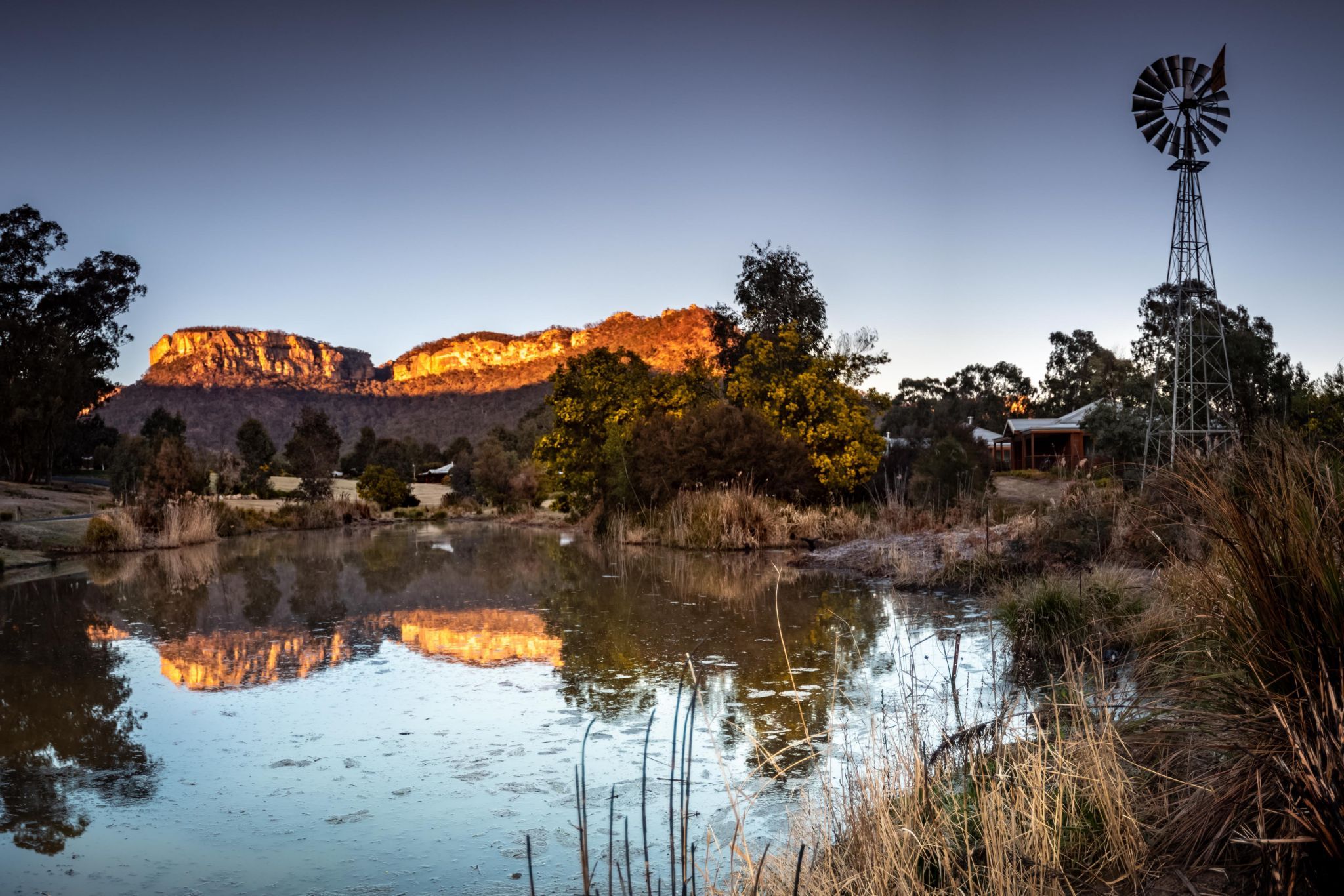 Sunrise over the Pond reflection Wolgan Valley NSW, Australia