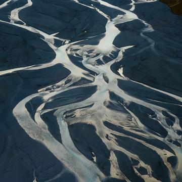 Tasman River from the Air, New Zealand