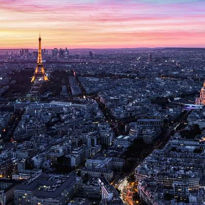 Tour Montparnasse observation deck towards Paris, France