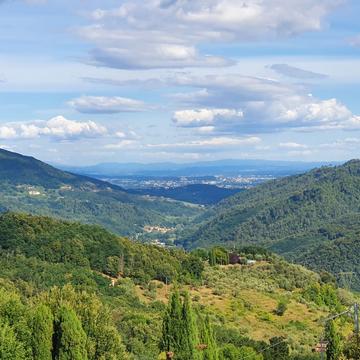 View from Monsagrati to Lucca, Italy