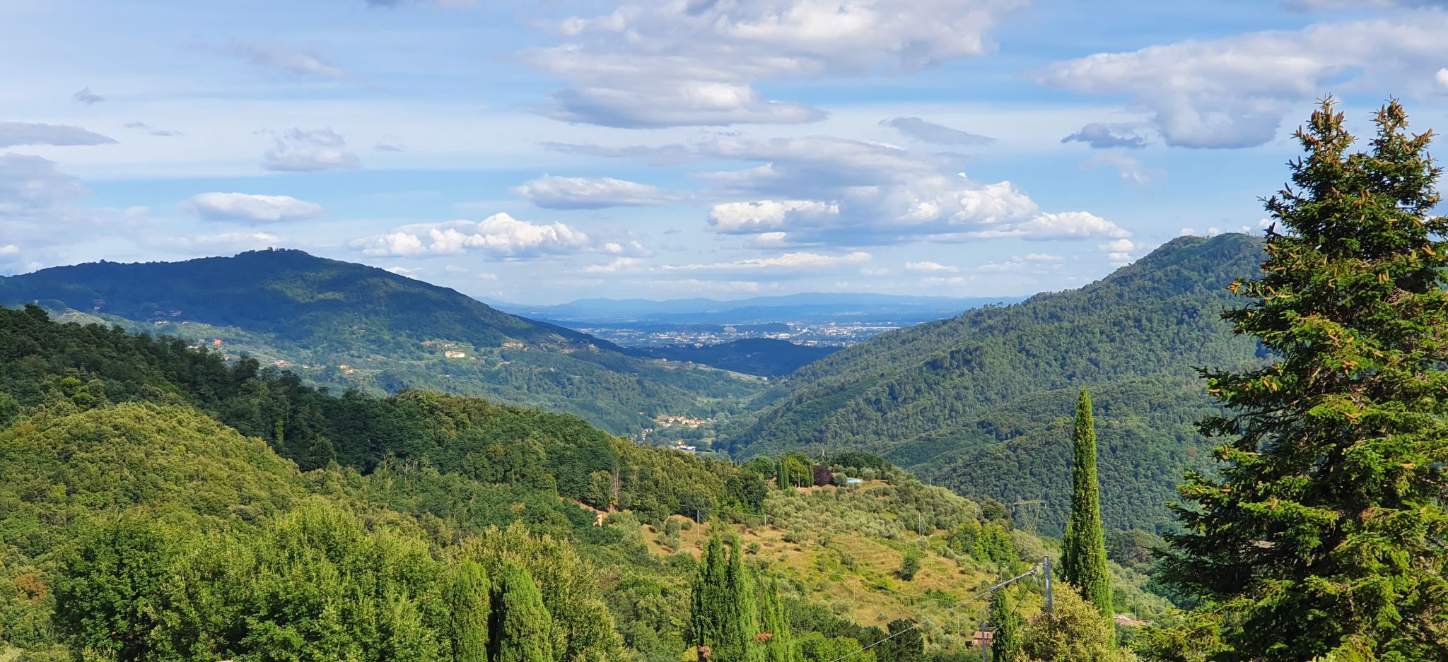View from Monsagrati to Lucca, Italy