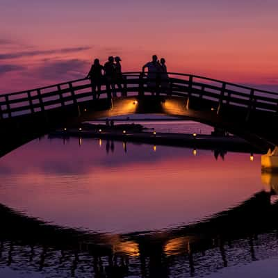 Wooden bridge, Lefkada town, Greece