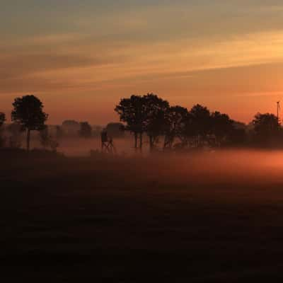 Blick auf dem Sonnenaufgang Schmitthausweg, Germany