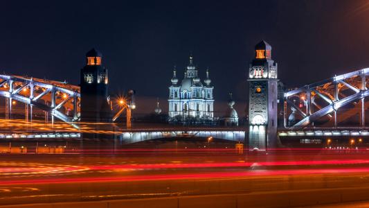 Bolsheokhtinsky Bridge, Saint Petersburg, Russia