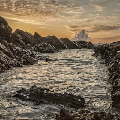 Burgess Beach Wave sunrise Forster New South Wales, Australia