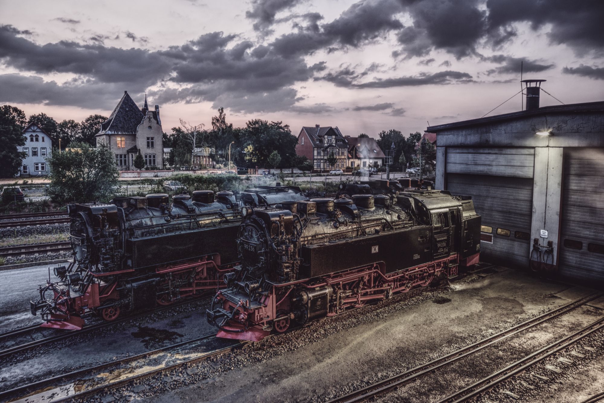 Depot of the Harzer Schmalspurbahnen, Wernigerode, Harz, Germany