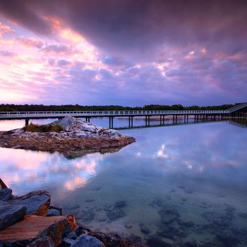 Foot bridge sunset South West Rocks, Australia