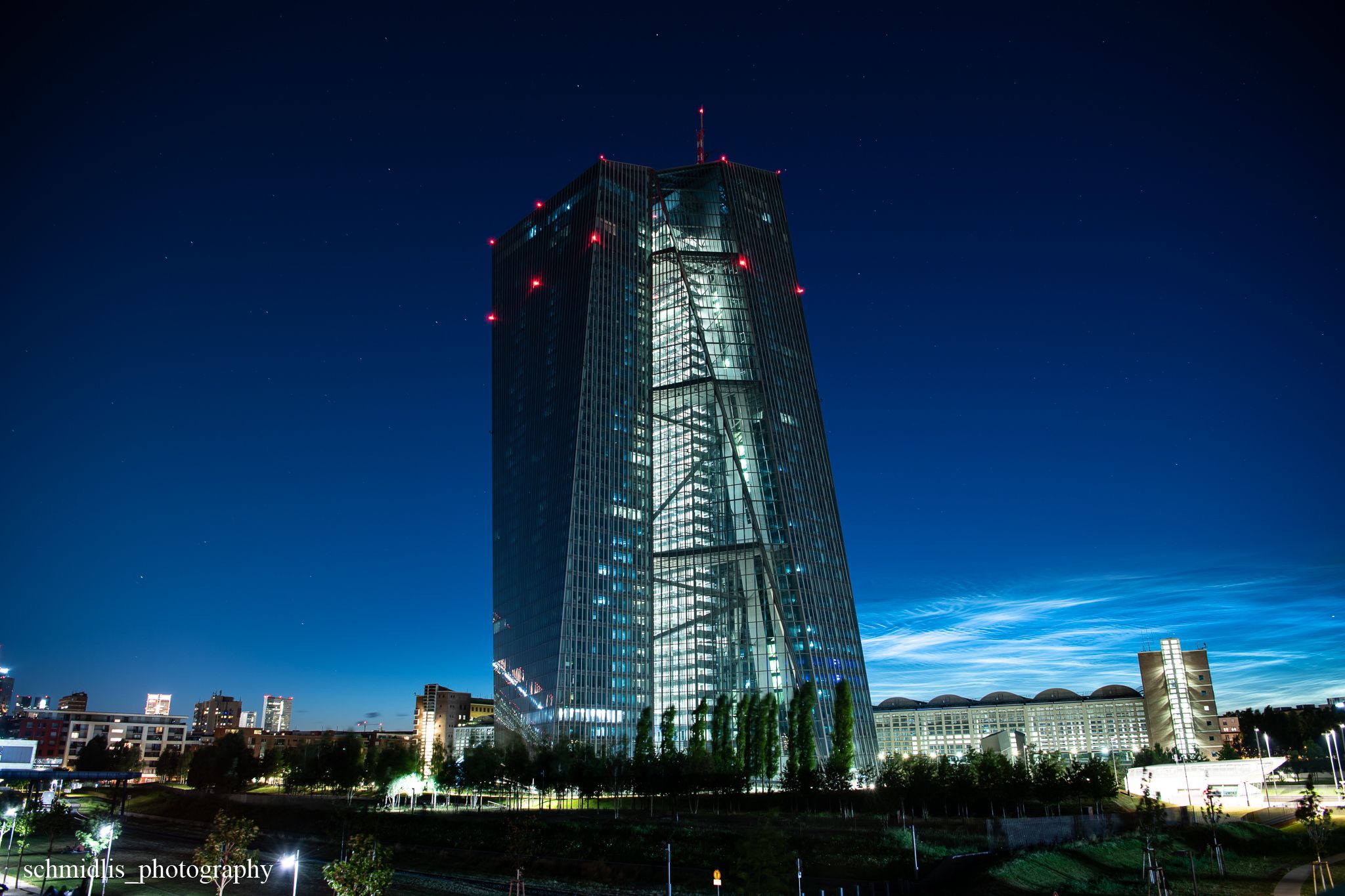 ECB from Deutschherrn Bridge, Frankfurt am Main, Germany