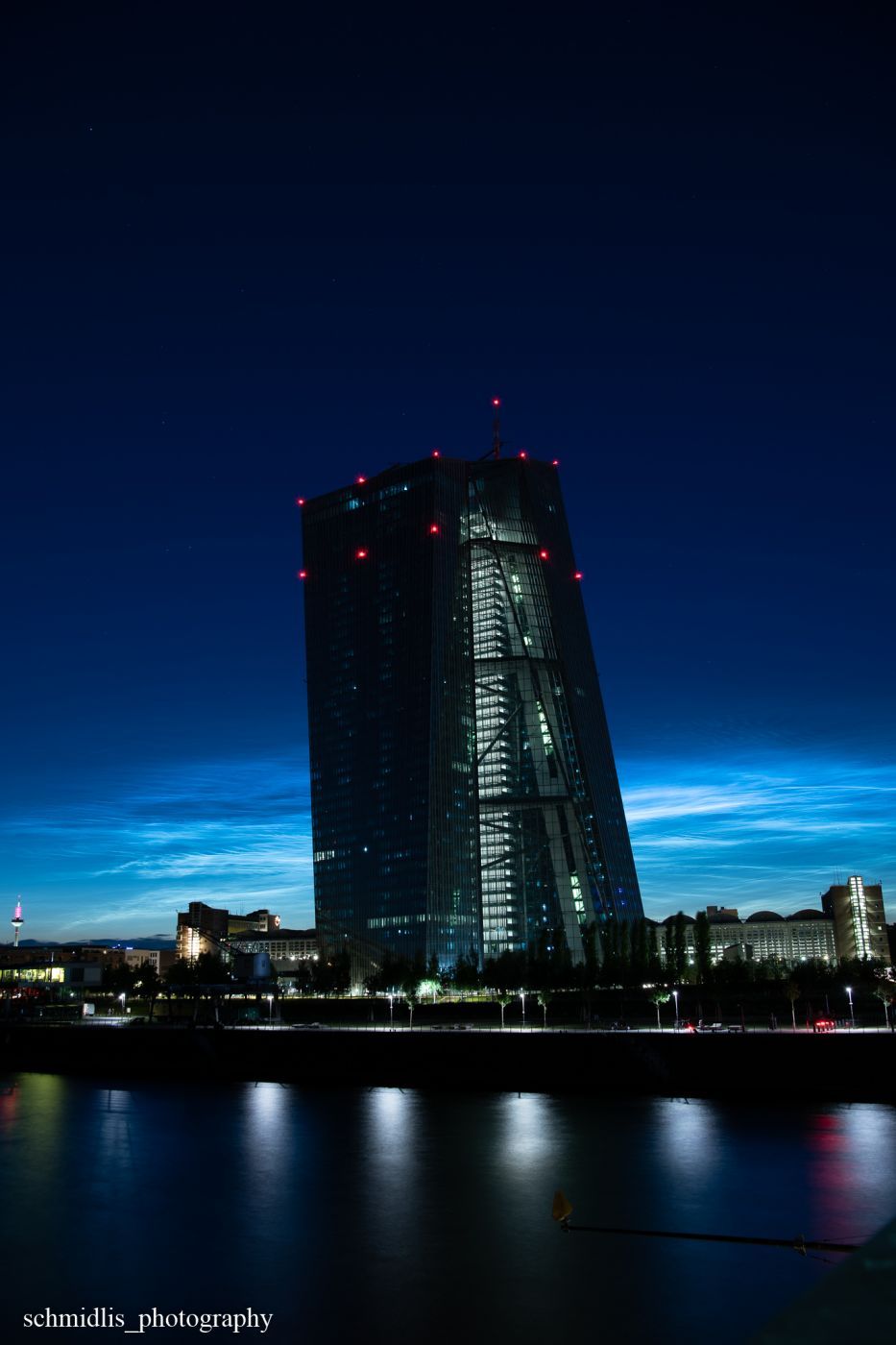 ECB from Deutschherrn Bridge, Frankfurt am Main, Germany