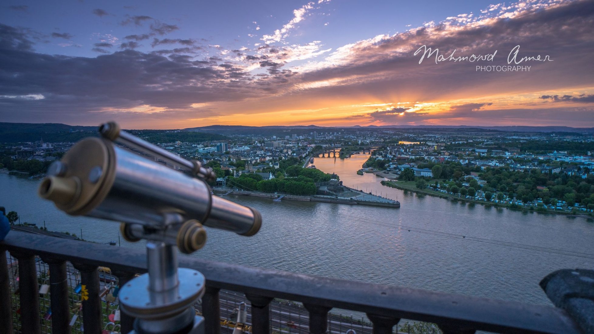 Koblenz, Germany. 30th Apr, 2020. Ehrenbreitstein Fortress, the largest  part of the major Koblenz fortress, is situated high above the Rhine with a  view of the city and the Deutsches Eck at