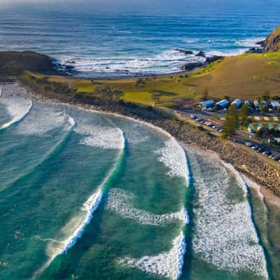 Little Nobby waves & Pebbly Beach Crescent Head NSW, Australia