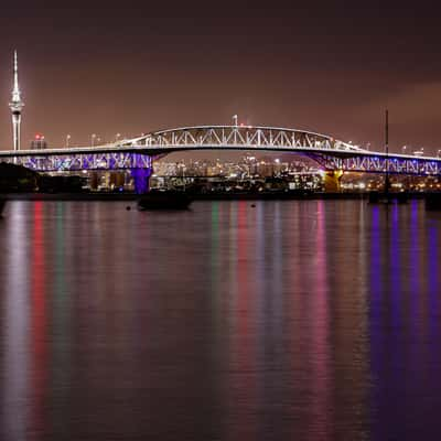 Auckland Bridge and Skycity Tower, New Zealand