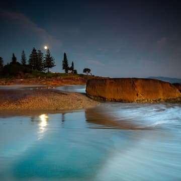 Moon set South West Rocks New South Wales, Australia
