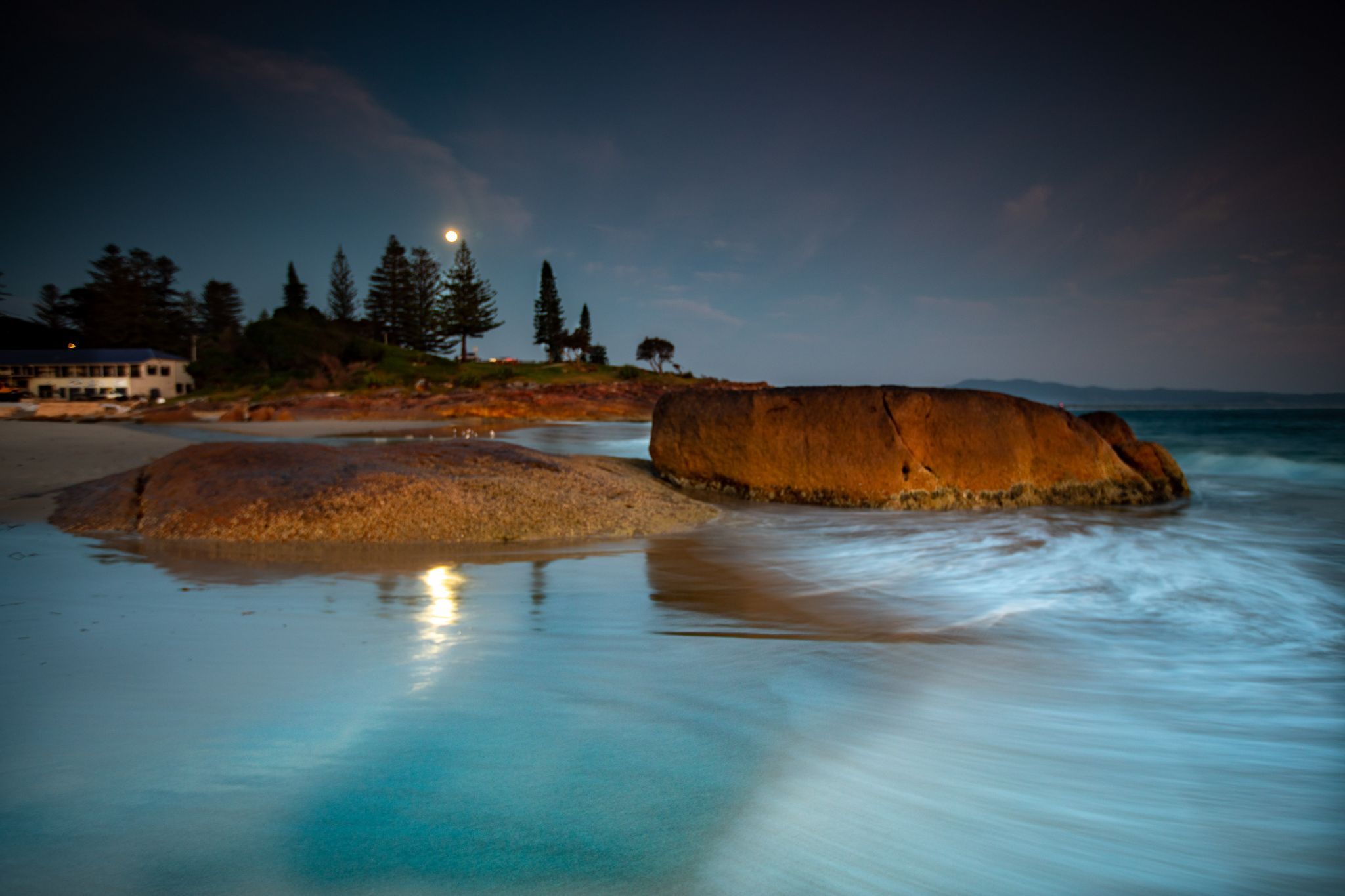 Moon set South West Rocks New South Wales, Australia