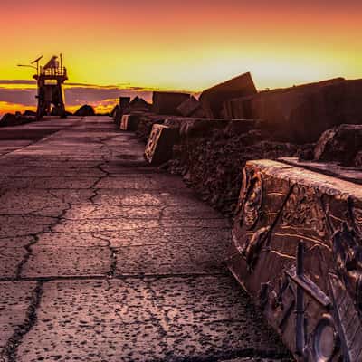 Newcastle Breakwall sunrise New South Wales, Australia
