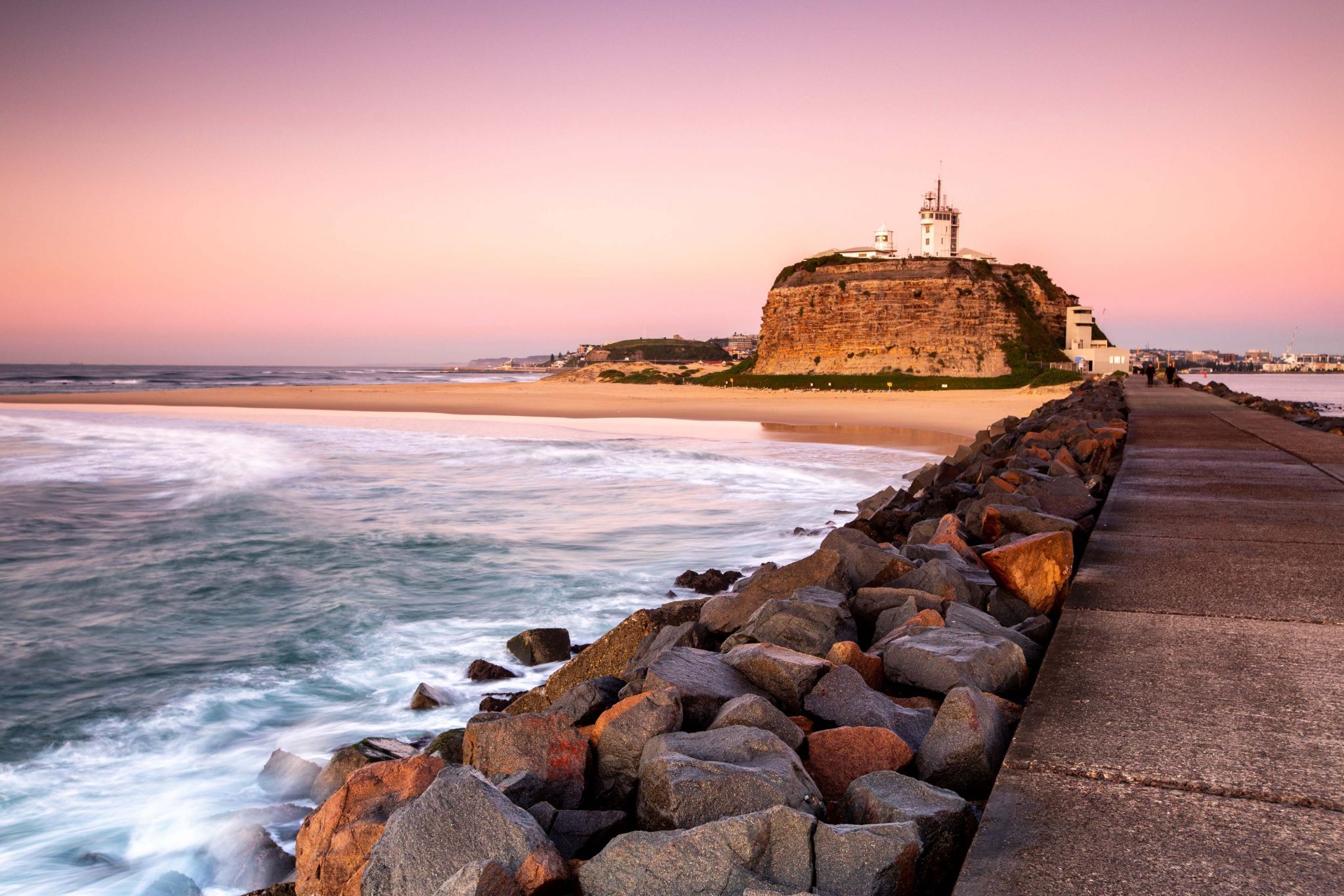 Nobbys Lighthouse Sunrise Newcastle, Australia