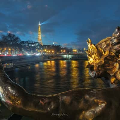 Alexandre III, Invalides and Eiffel Tower, Paris, France