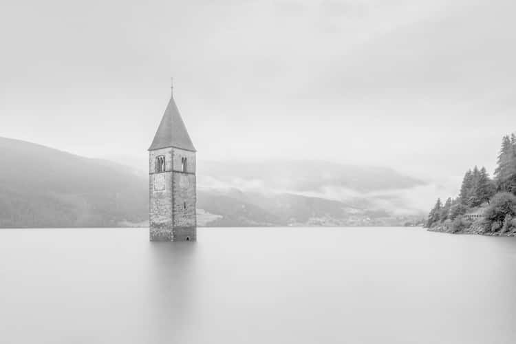 Submerged Church Tower of Graun, Lake Reschen/Resia