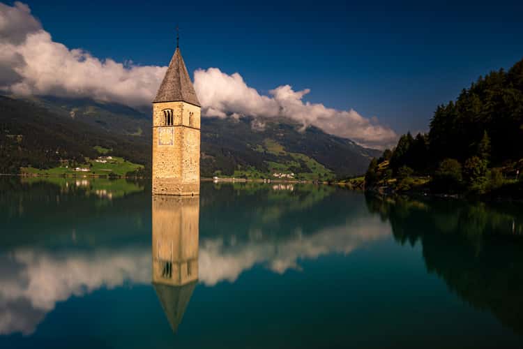 Submerged Church Tower of Graun, Lake Reschen/Resia