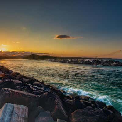 Seawall Sunset Brunswick Heads New South Wales, Australia