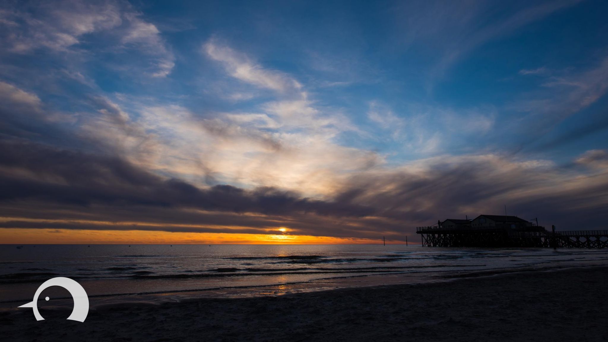 St.Peter-Ording Beach with Bar, Schleswig-Holstein, Germany
