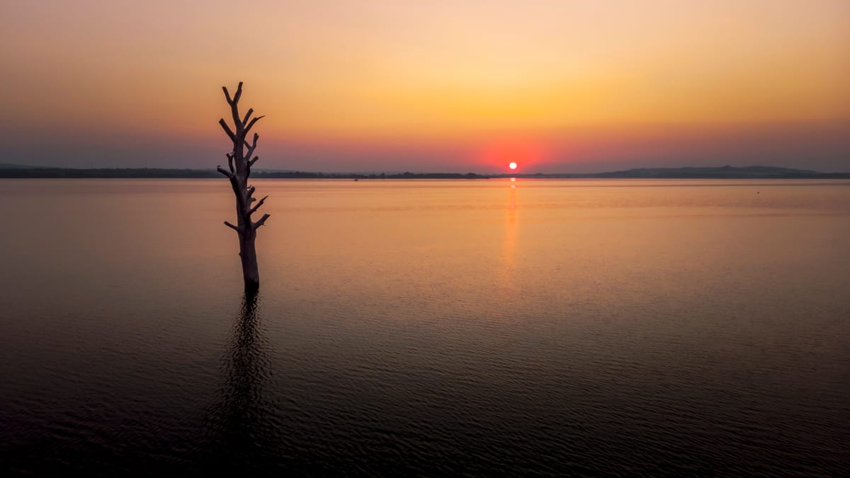 Sunrise at Nové Mlýny Lake, Czech Republic