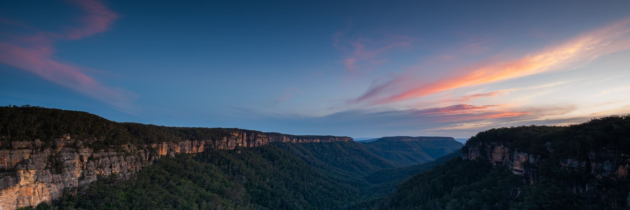 Sunset over the Morton National Park, Australia