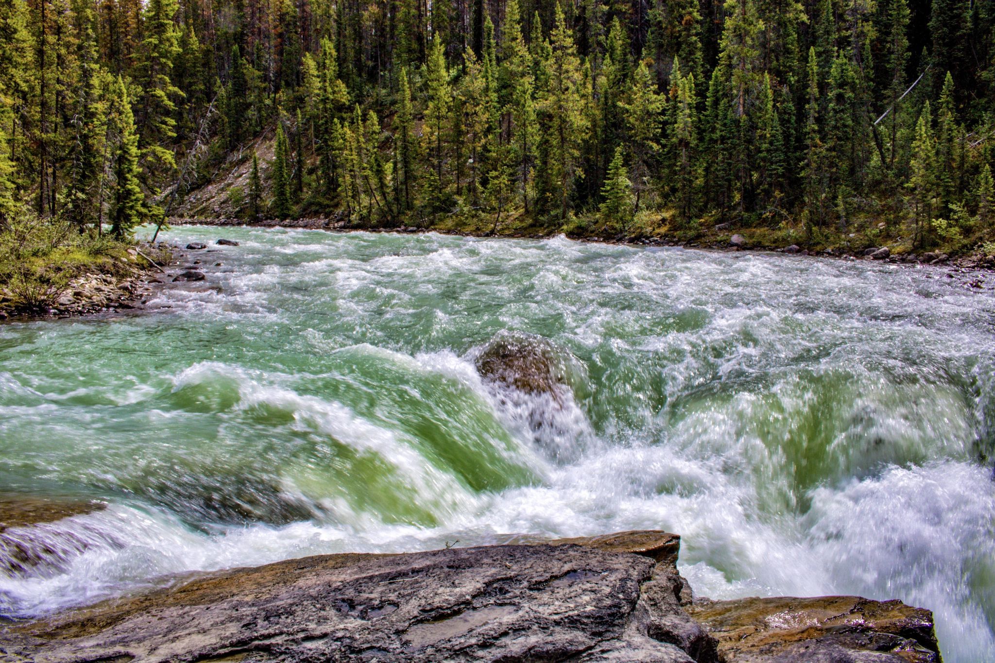 Sunwapta Falls from the Bridge, Canada
