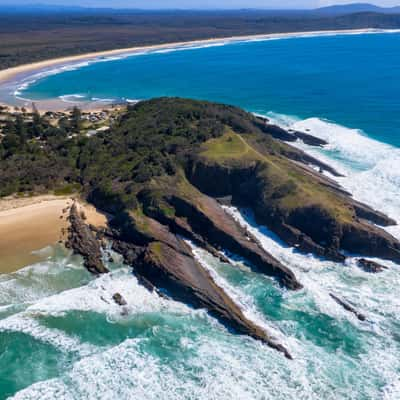 The Headland and northern beach Point Plomer NSW, Australia