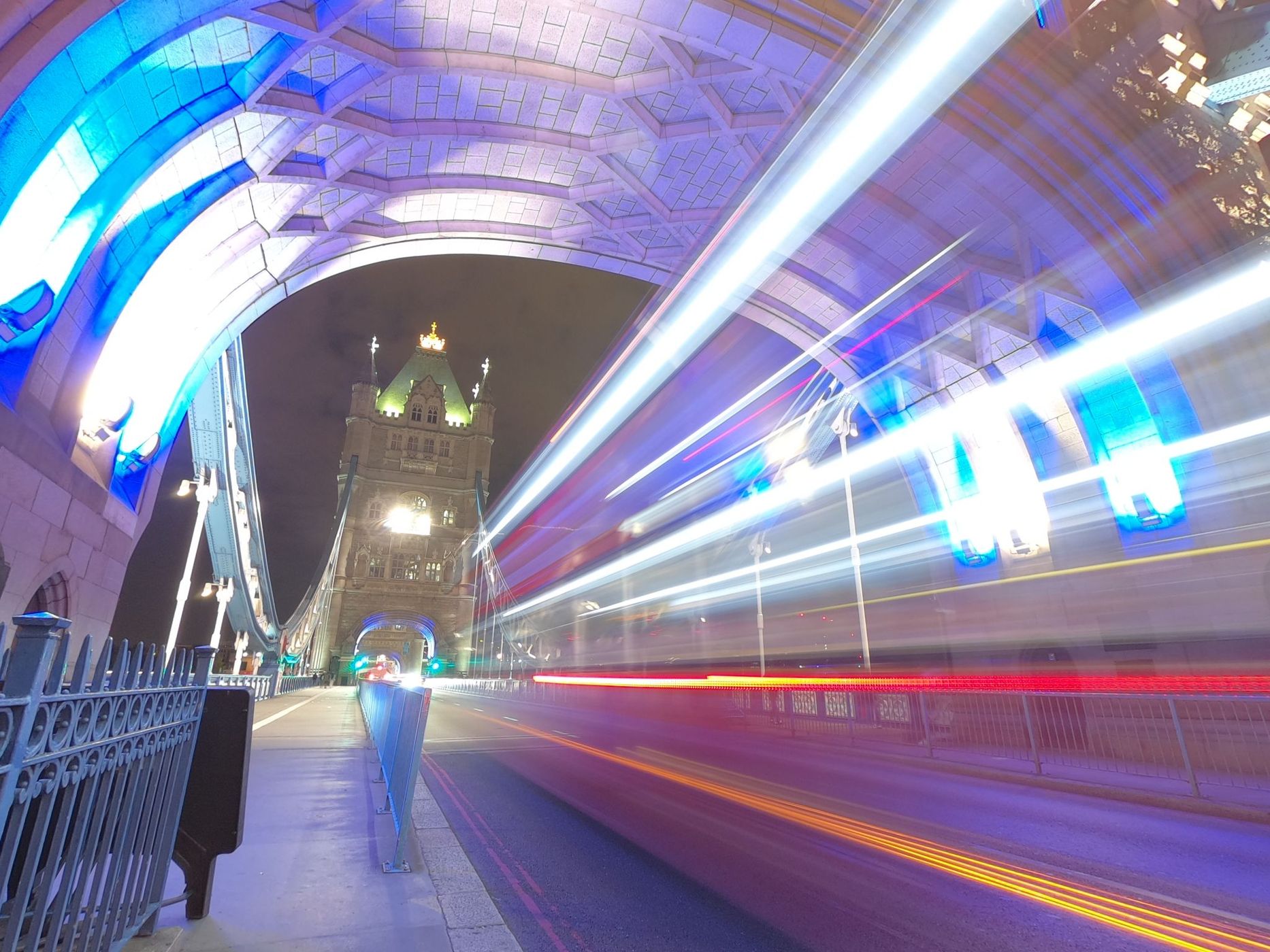 Traffic on the Tower Bridge, London, United Kingdom