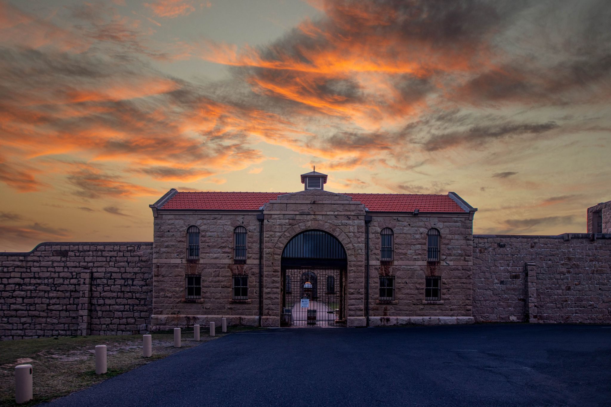 Trial Bay Gaol gates south West Rocks New South Wales, Australia