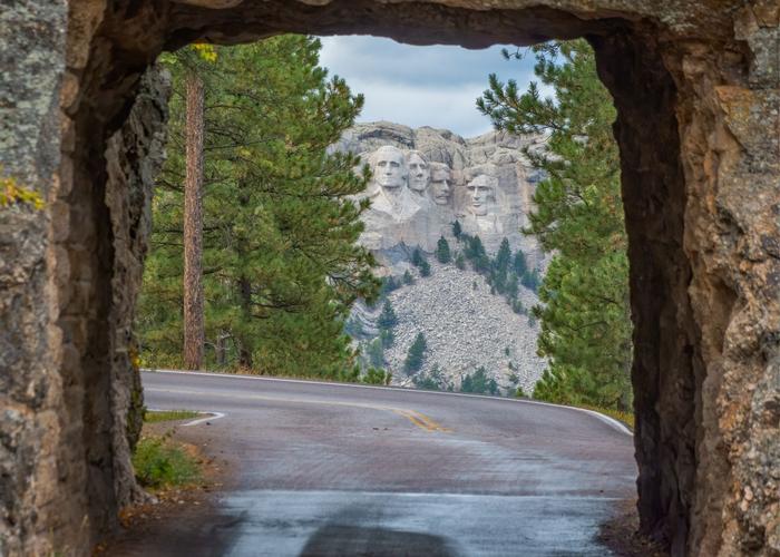 View of Mt. Rushmore through Scovel Johnson Tunnel