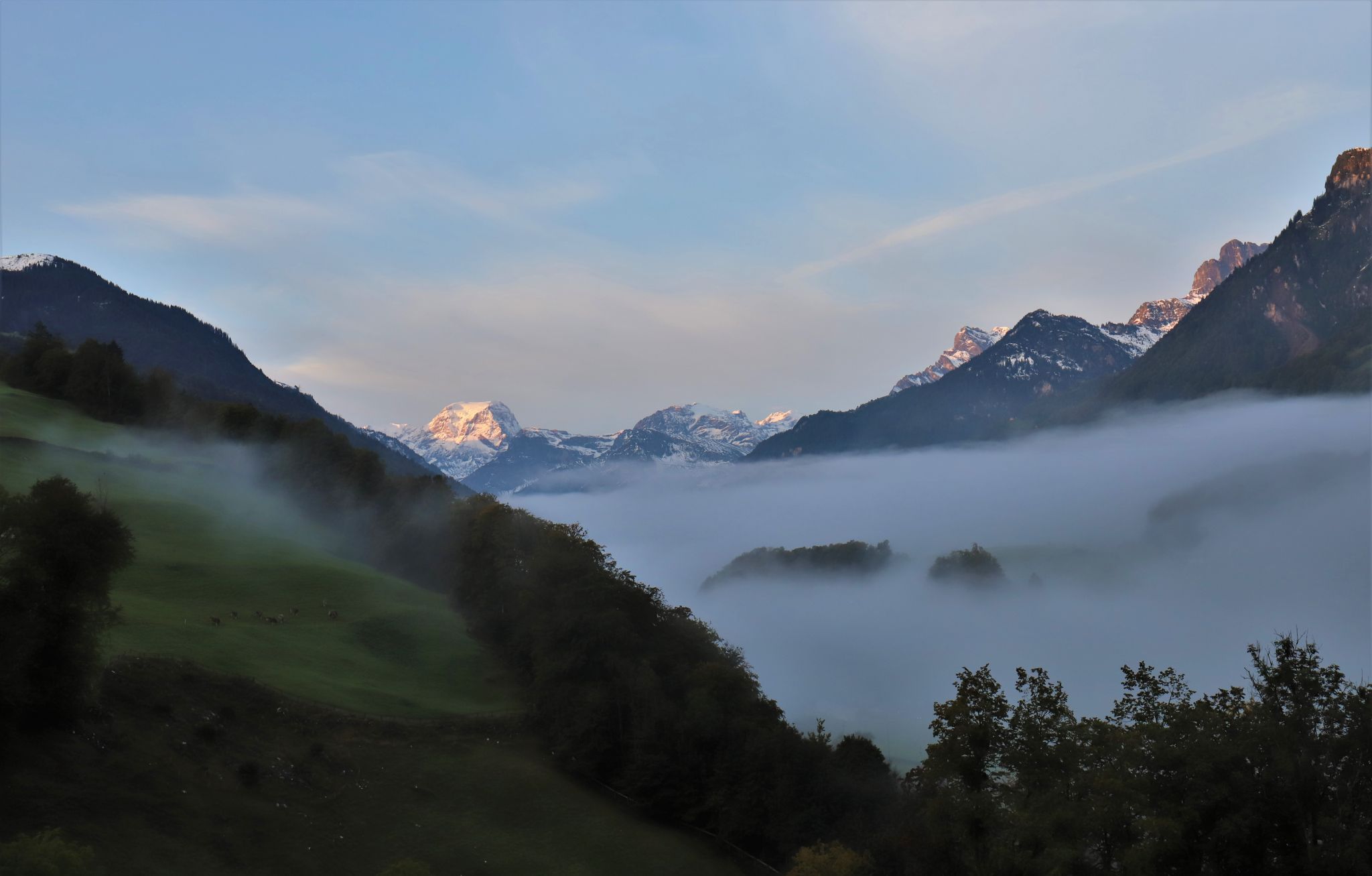 View on Mitlödi/GL, Switzerland