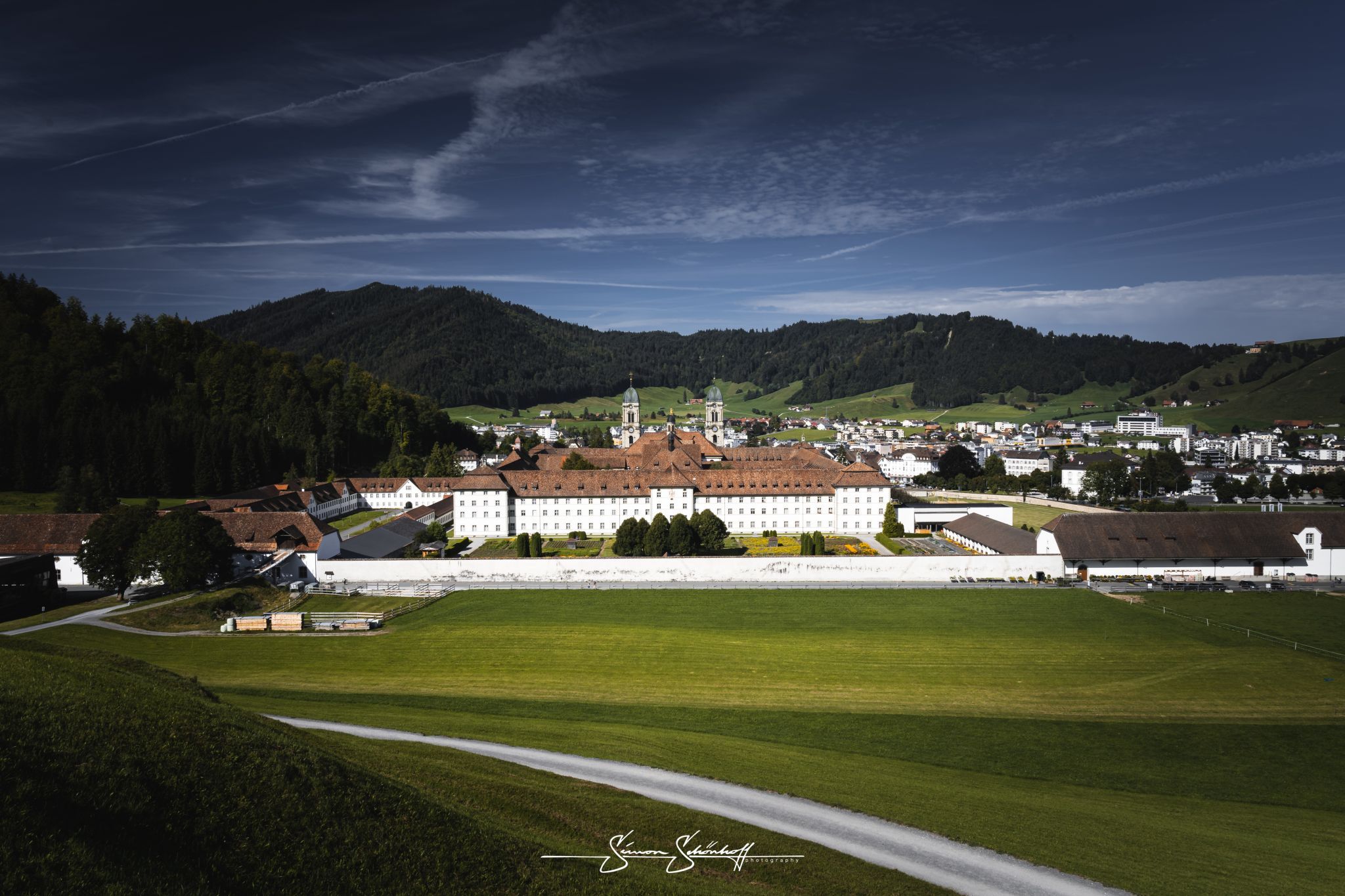 View over the Monastery of Einsiedeln, Switzerland