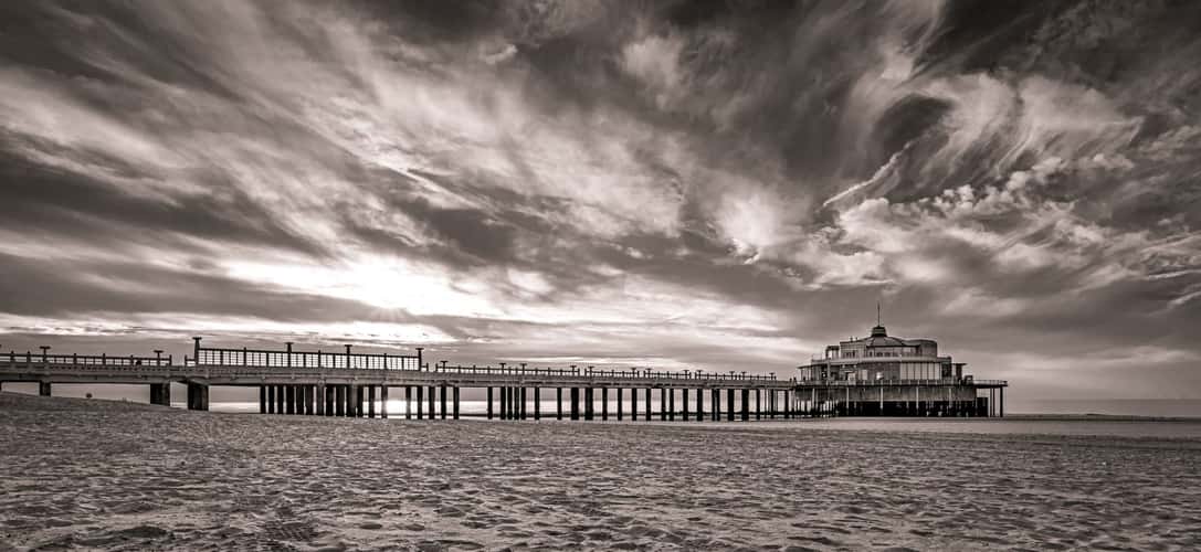 Zonsondergang pier Blankenberge